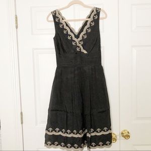 Ann Taylor dress black with gold details